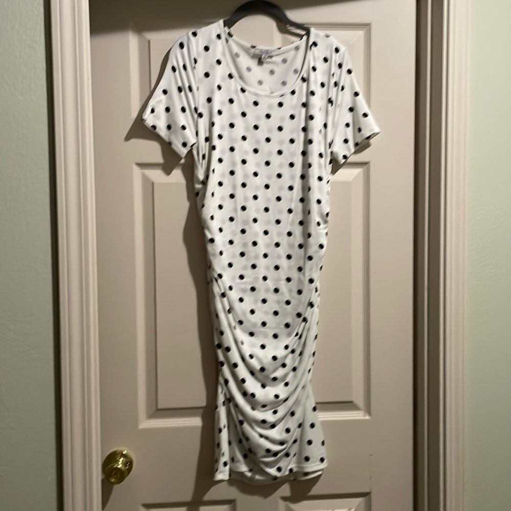 White birch, soft, white/black polka dots